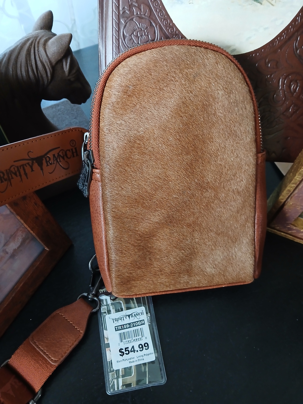 Trinity Ranch Brown Hair-On Leather Crossbody Bag